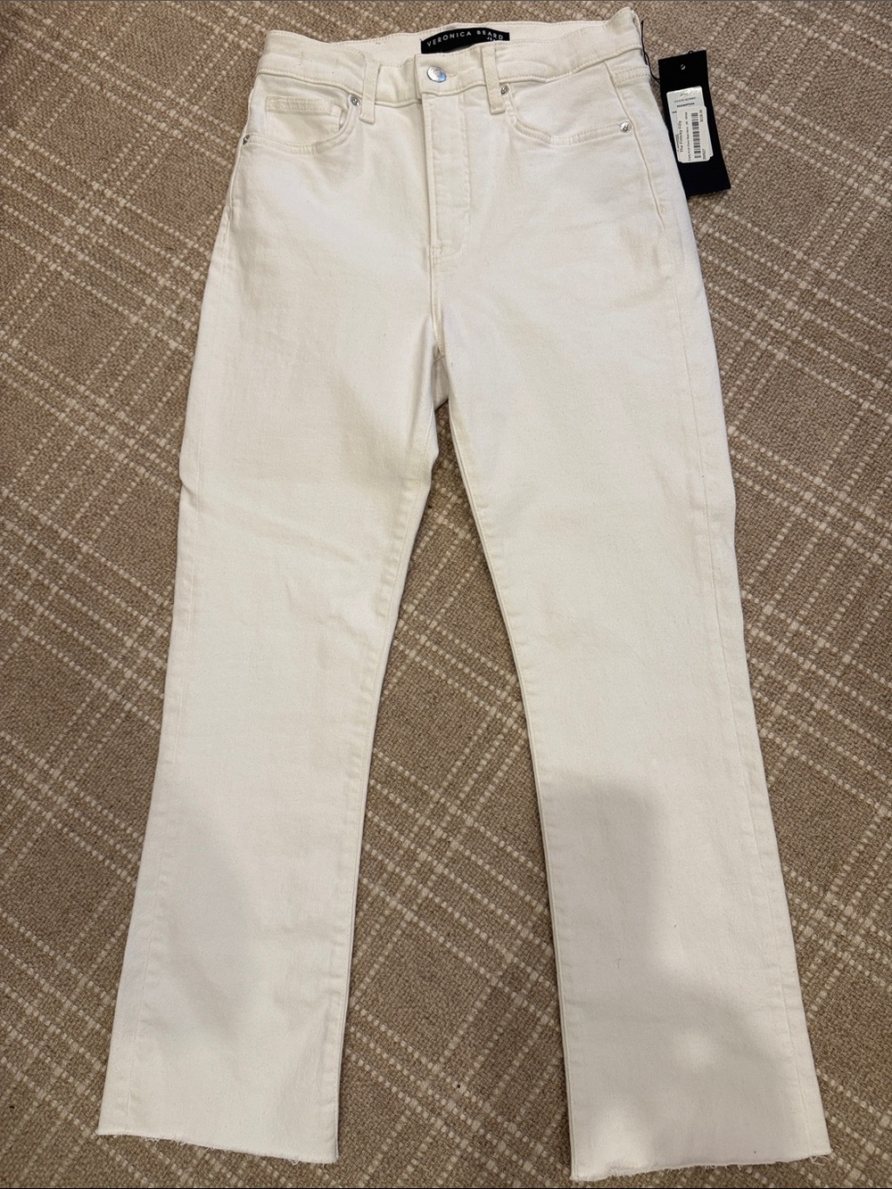 Veronica Beard Off-White Wide-Leg Jeans